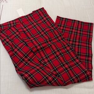 J. Crew Vibrant Red Plaid Trousers